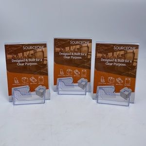 Source One Acrylic 5 x 7 Slanted Sign Holders 3 Pcs